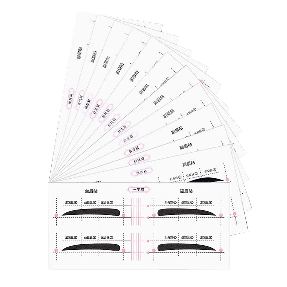 12 eyebrow stickers lazy person thrush card one-word eyebrow makeup tools eyebrow auxiliary set new one-piece eyebrow stickers