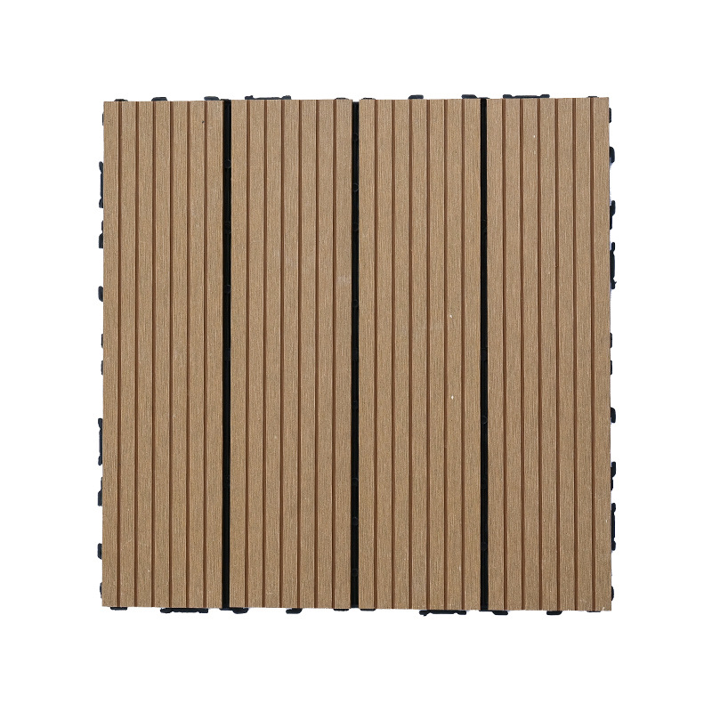 Plastic Wood Flooring Outdoor Courtyard Self-Laying Terrace Buckle Splicing Renovation Outdoor Balcony Free Keel Wood Plastic Flooring