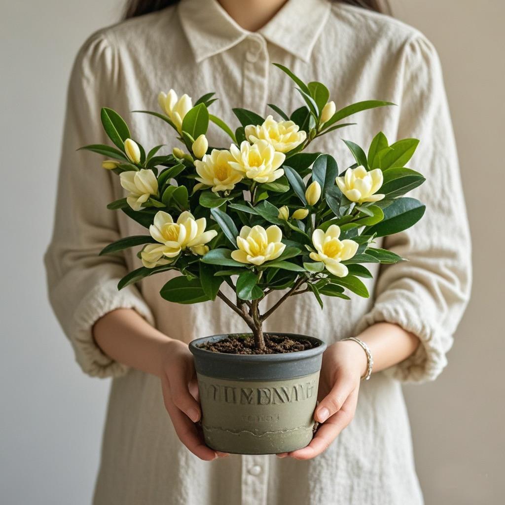 Dropshipping of Smiling Flower Potted Saplings with Old Stumps, Rich Fruity Fragrance Flowers with Flower Buds, Suitable for Cold-Resistant Courtyards in Both Northern and Southern Regions