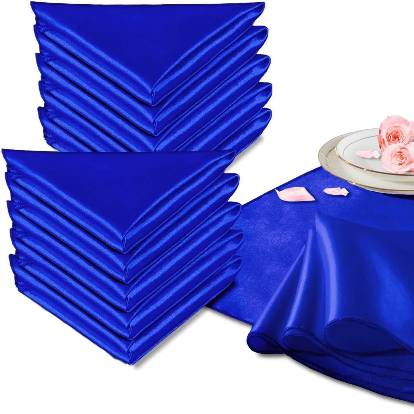 Amazon Satin Napkin Fabric Satin Surface Cloth Lock Edge Restaurant Hotel Wedding Decoration Cross-Border Cloth Placemat