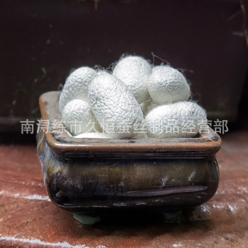 Естественный белый кокон шелковицы с куколкой, сырой шелк для производства шелковых вееров, оптовая продажа коконов шелковицы