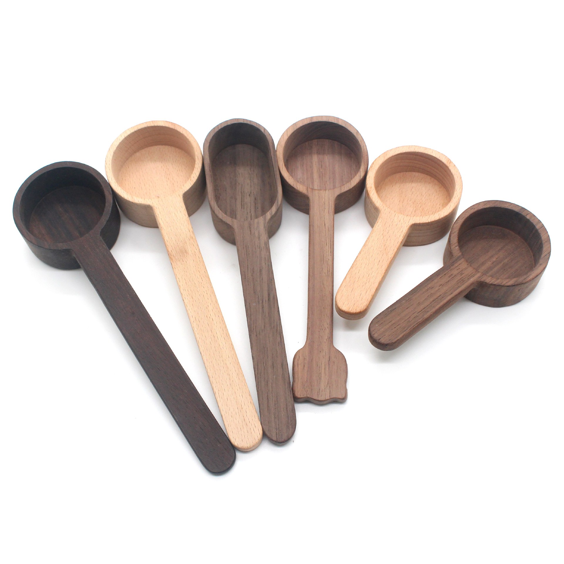 Индивидуальная деревянная ложка для кофе из черного ореха, бук, мерная ложка