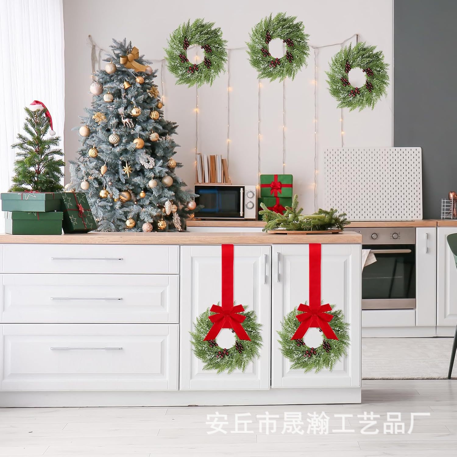 Amazon Christmas Wreath Decoration Candle Wreath Decoration Farmhouse Wreath Decoration Artificial Christmas Decoration