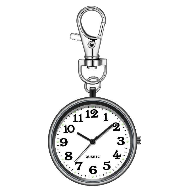 Special examination children students large digital key chain hanging watch nurse watch clear niche new quartz watch