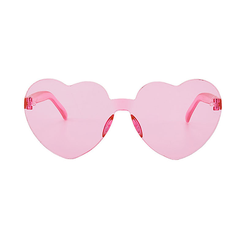 Солнцезащитные очки в форме сердца, безободковые, яркие цвета