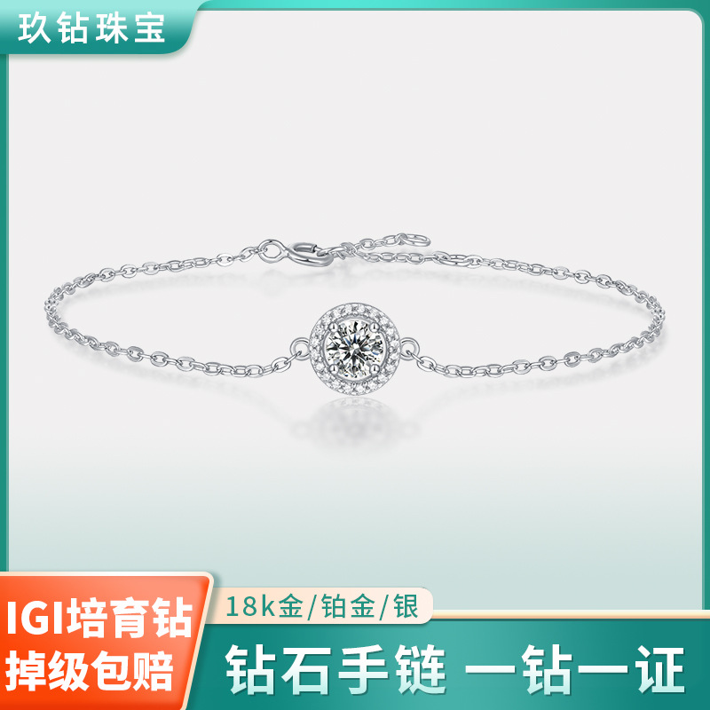 Прямые поставки 18K золото индивидуальный минималистичный браслет с искусственными бриллиантами S925 серебро стиль Igi