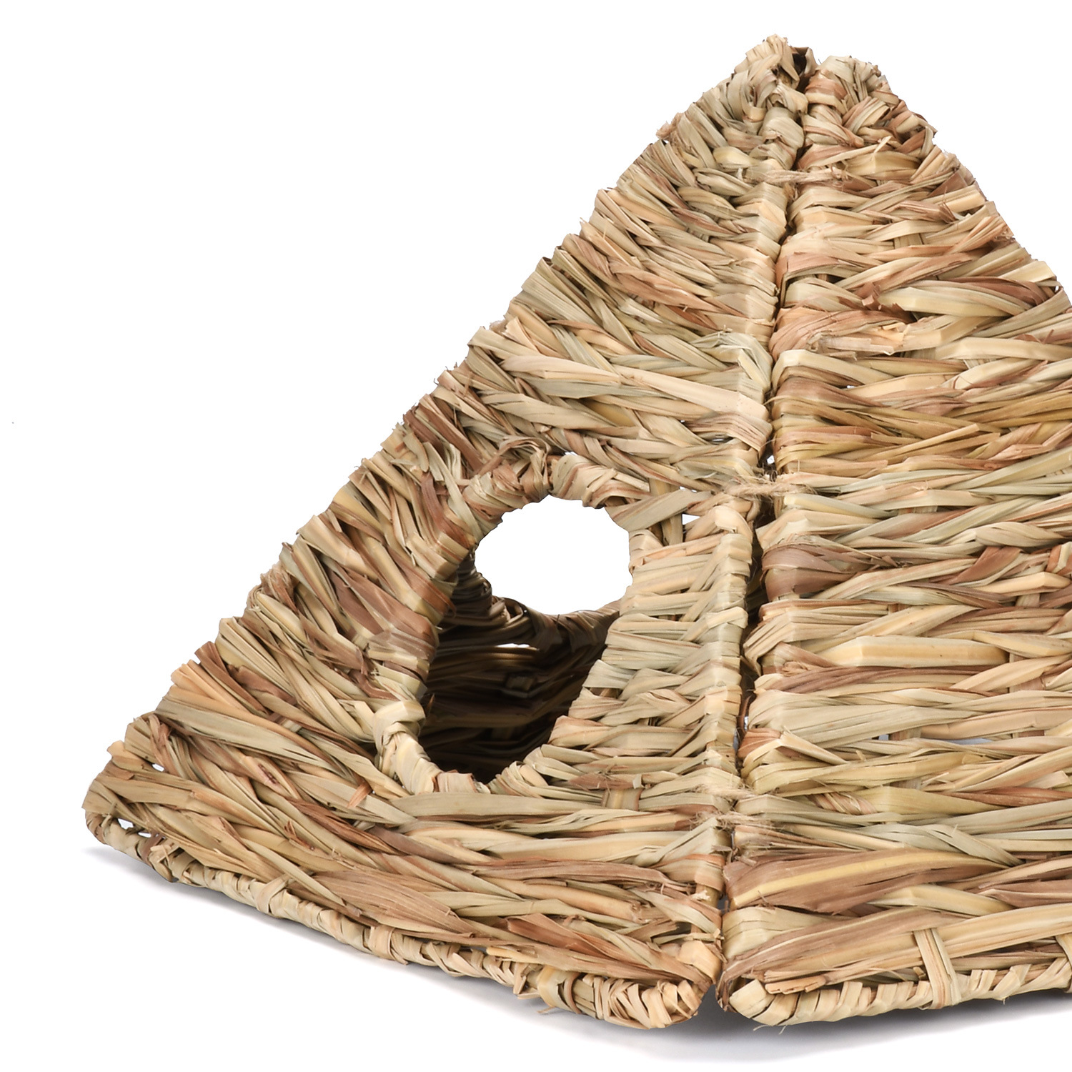 New Woven Foldableable Pyramid Thatched House Exotic Pet Rabbit Chinchilla Hamster Hedgehog Guinea Pig Landscaping Escape Toy