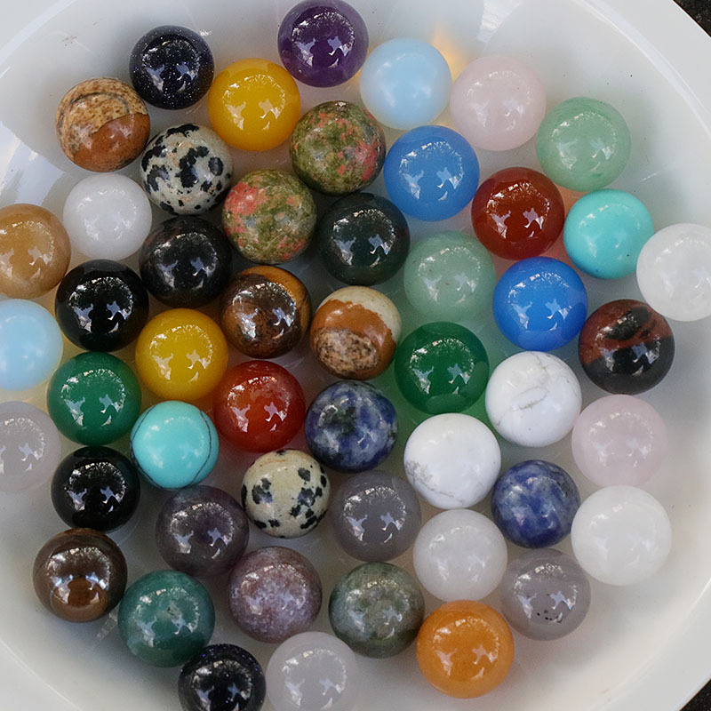 Non-porous-ball 8mm ball natural green Dongling agate diy Non-porous stone ball wholesale