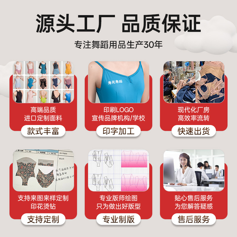 Wuyuan Wangjun 303028 Model Color-Blocked High-Waisted Ballet Leotard for Adults and Children Practice Wear