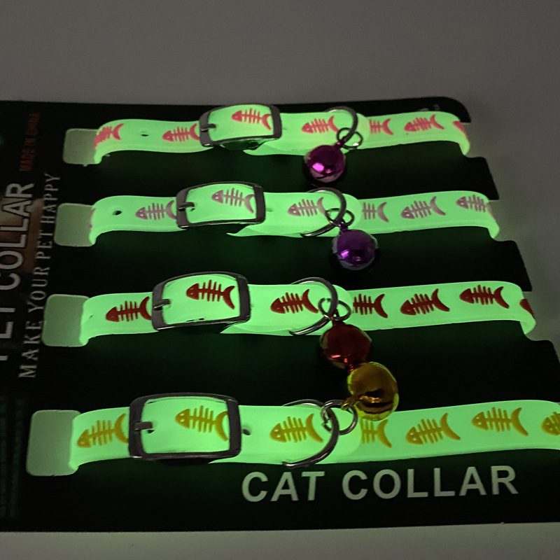 Pet Luminous Silicone Pet Cat Dog Collar Luminous Absorbing Light