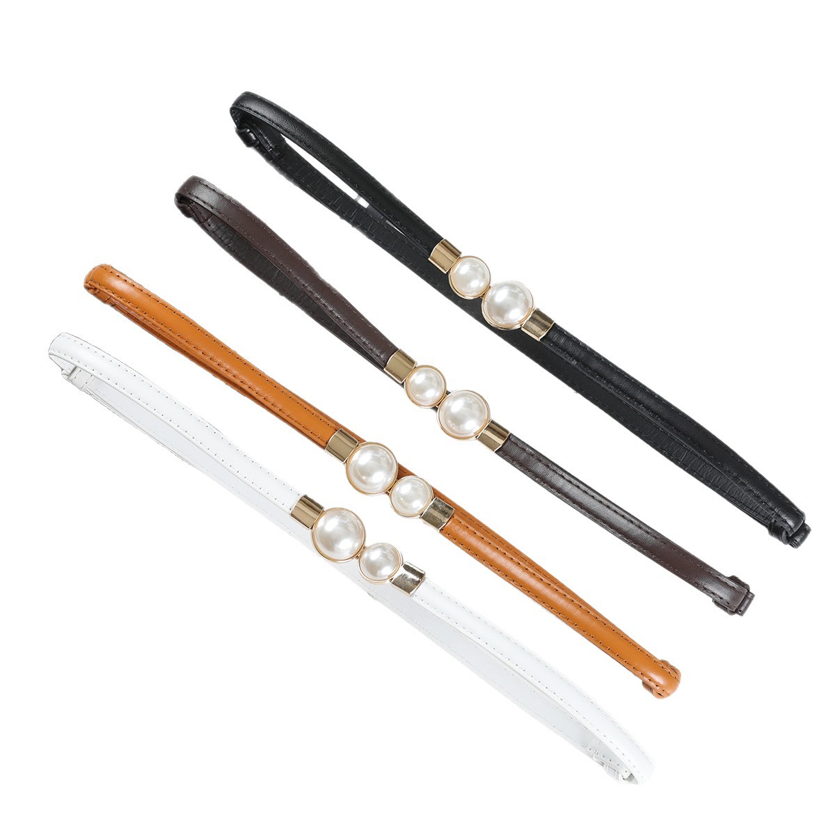 Pearl Thin Belt for Women, Simple and Versatile Decorative Belt for Dresses, Shirts, and Sweaters, Waist Chain Accessory