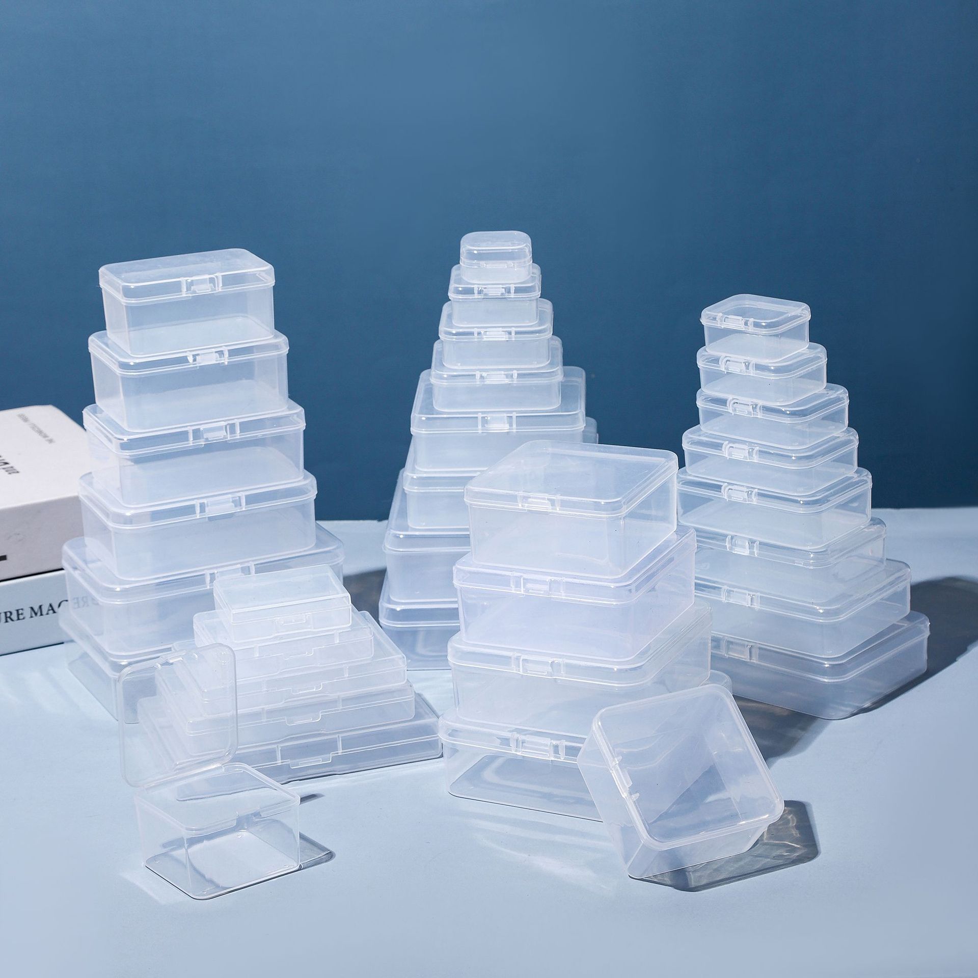 Rectangular Pp Plastic Box Square Covered Storage Box Transparent Storage Parts Box Small Product Packaging Box Wholesale