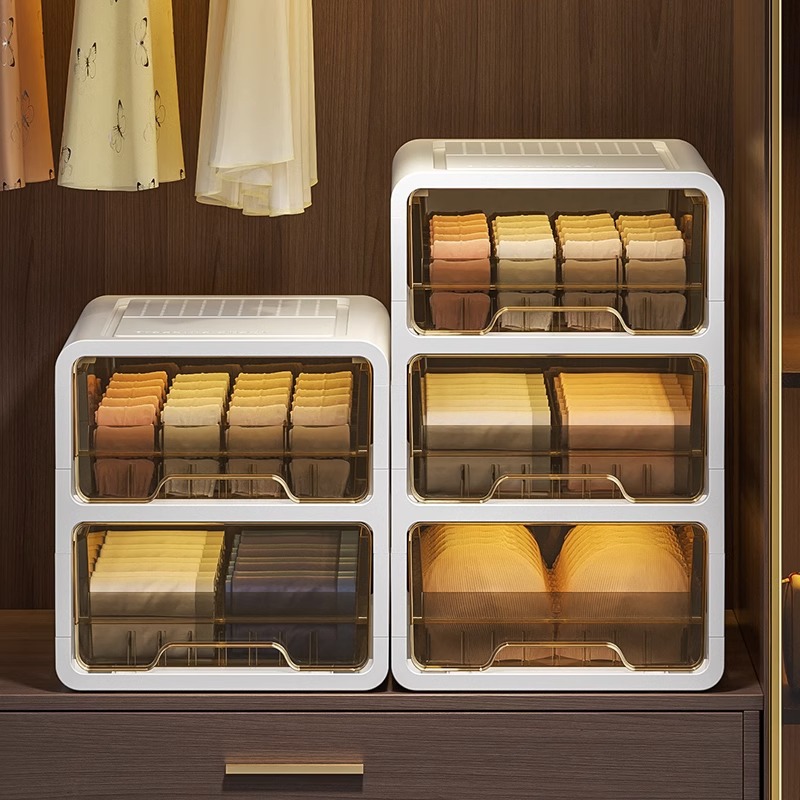 Underwear storage box drawer socks box underwear three-in-one compartment artifact household clothing storage box wardrobe