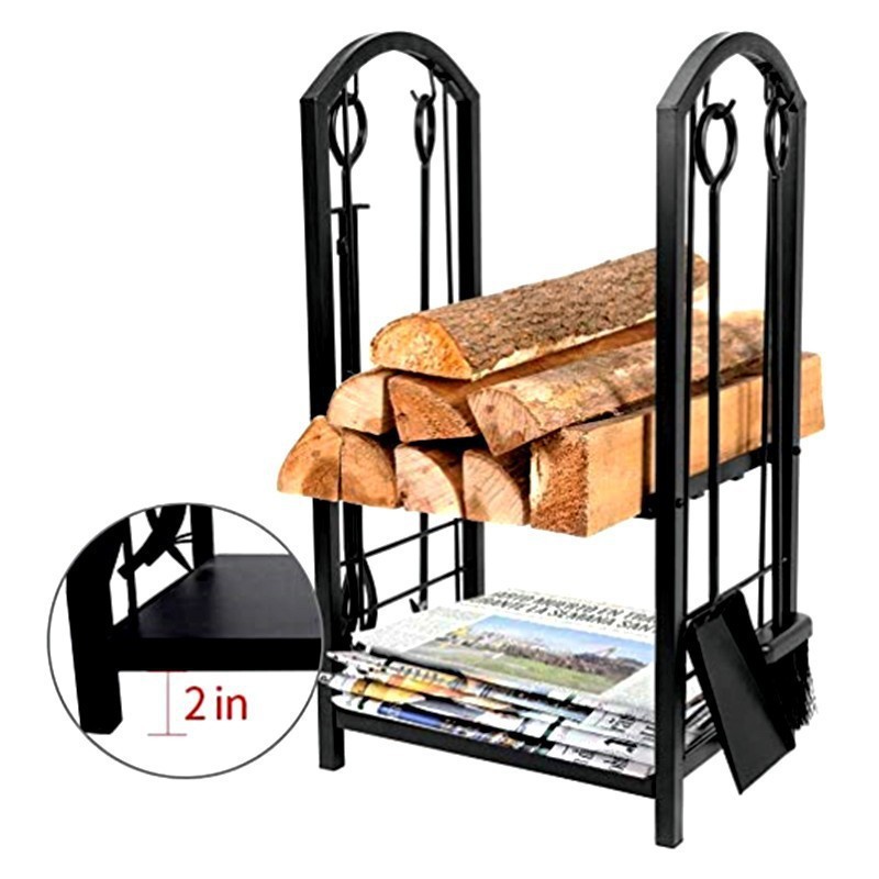 Indoor outdoor fireplace tools burning firewood rack firewood stacking storage wooden rack organizing and placing storage rack