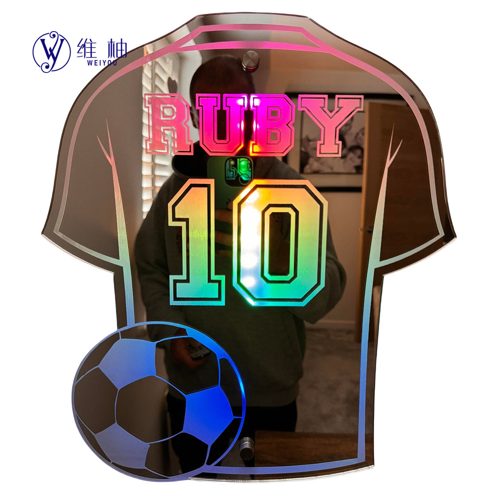 Cross-border 12-color marquee jersey mirror personalized DIY name football jersey number bedroom pendant