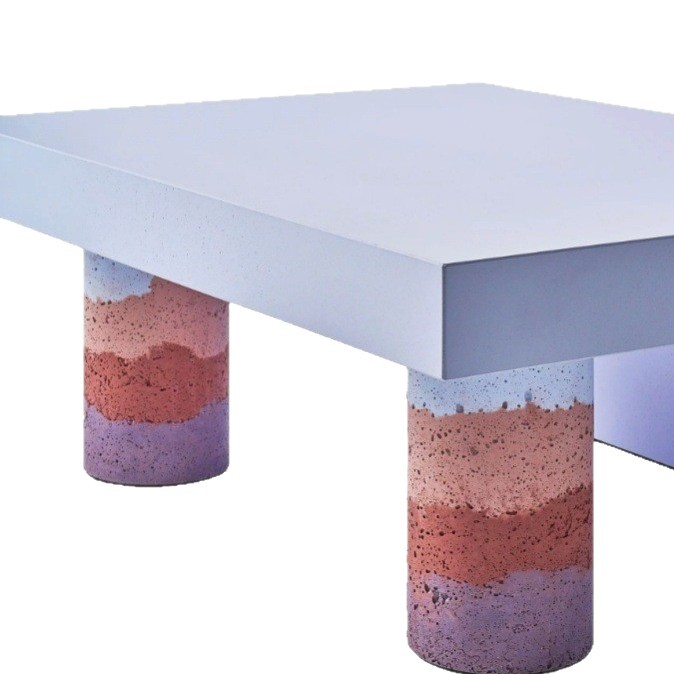 Nordic Light Luxury Marble Sofa Side Table Coffee Table Combination Wabi-Sabi Wind Cave Stone Side Table Creative Leisure Coffee Table