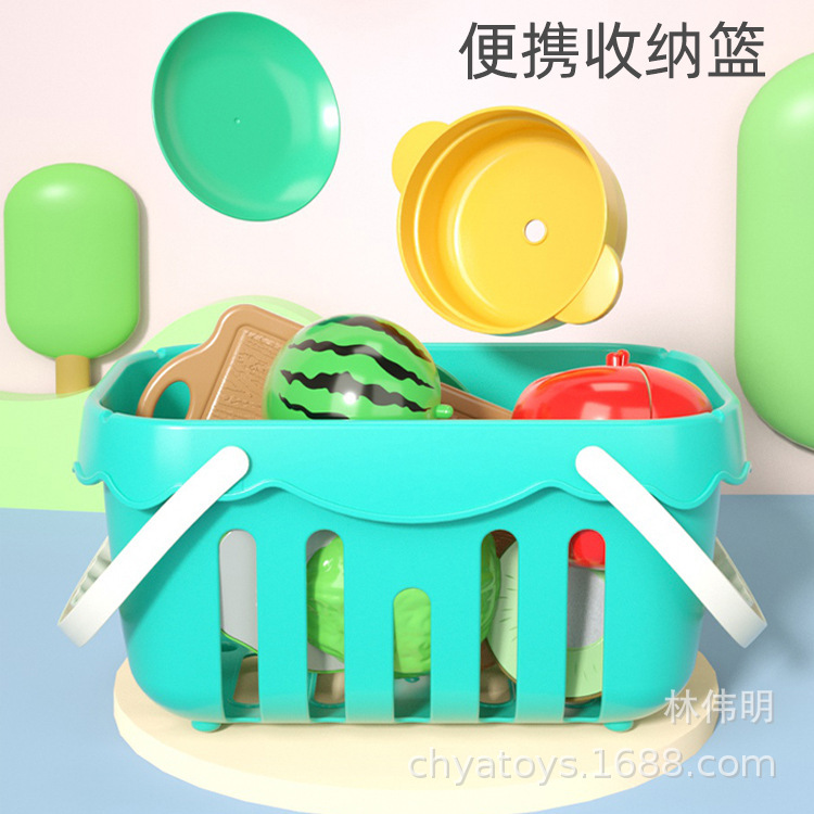 Children's Play Toy Kitchen Cut Vegetables Baby Watermelon Apple Cut Fruit Set Boys and Girls Cut