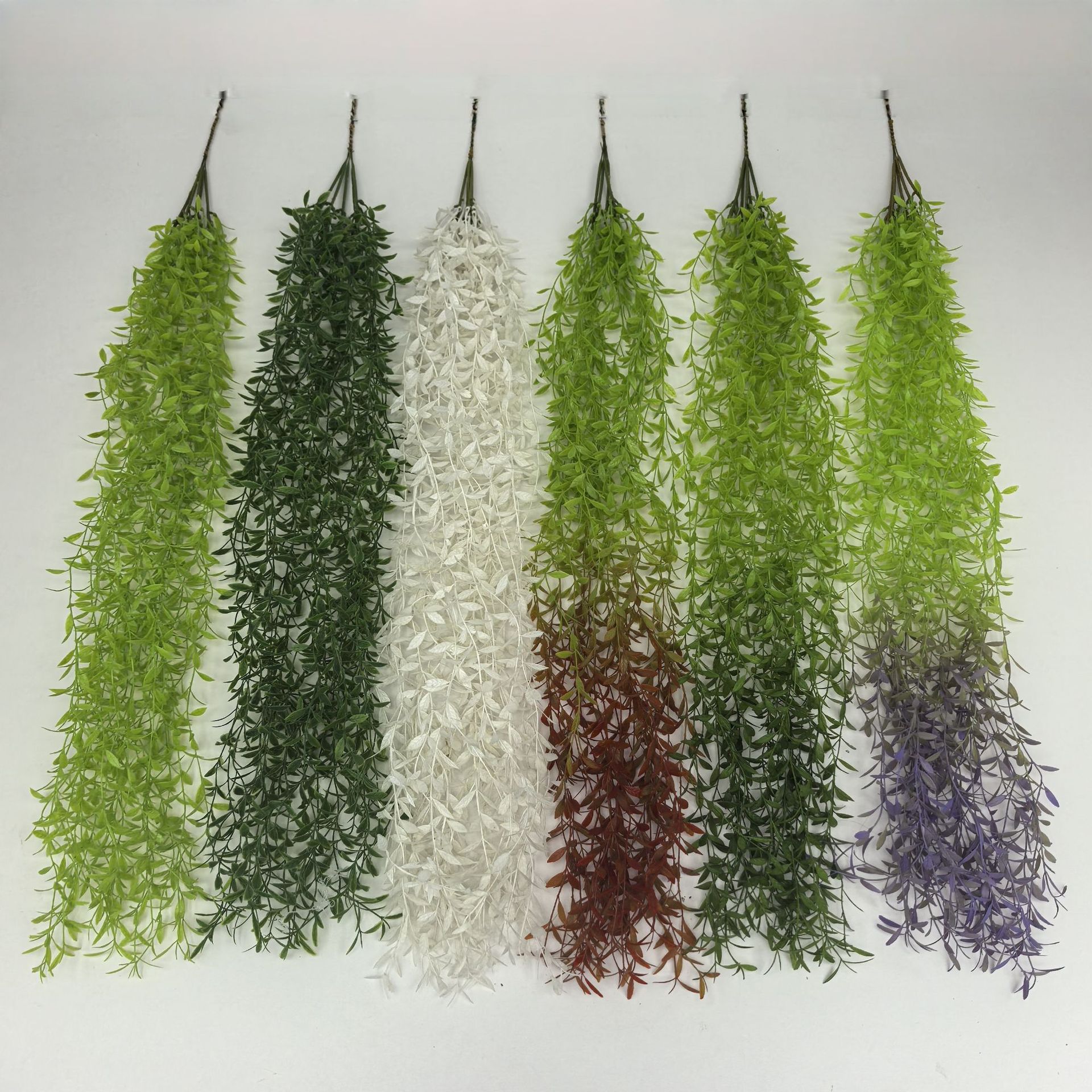 Подвесная ива Перекрестная лоза Симулированное растение Зеленая настенная подвеска Симулированное водное растение Декор из ивовых листьев