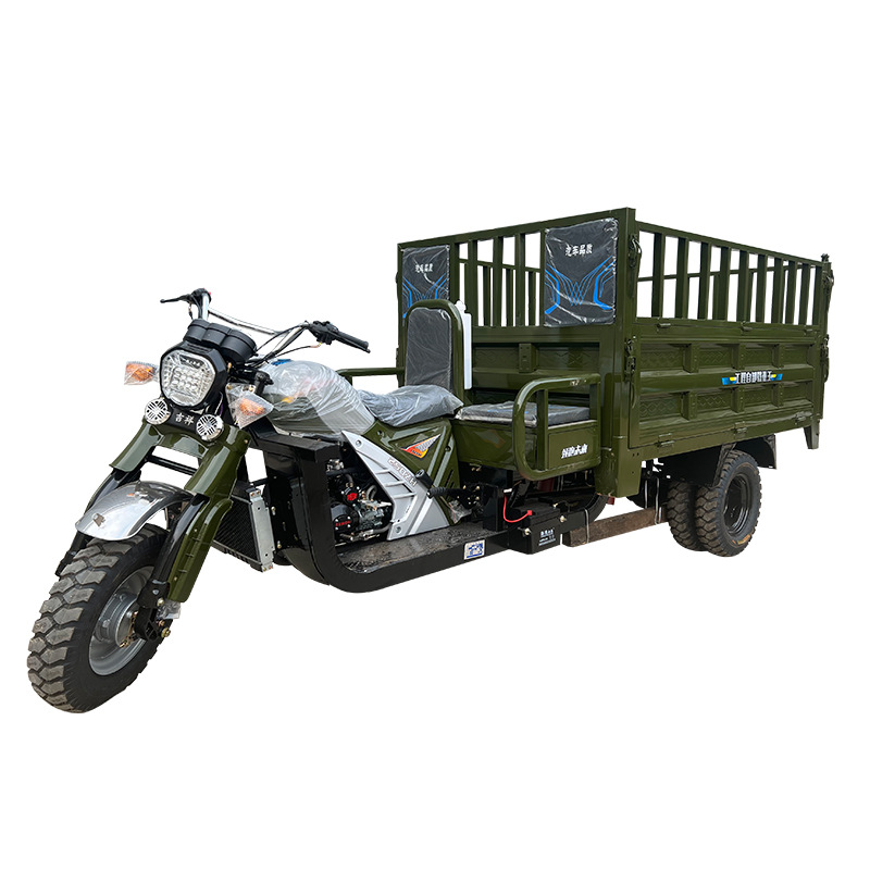 Three-Seater Fuel-Powered Tricycle, Five-Wheel Tricycle, Three-Wheel Motorcycle, Water-Cooled Dump Truck, Heavy-Duty Cross-Border Sidecar Tricycle