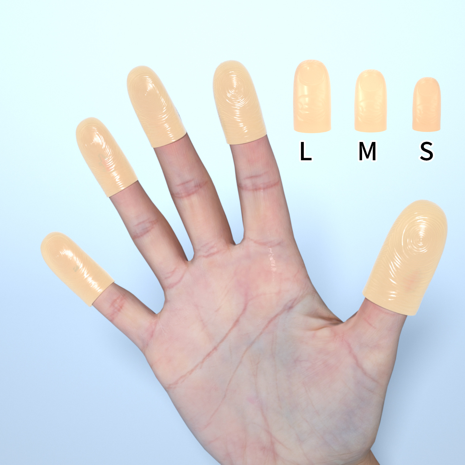 Popular Universal Silicone Engineering Work Finger Cots Magic Props Silicone Thumb Cots Fake Large Set Picking Non-Slip