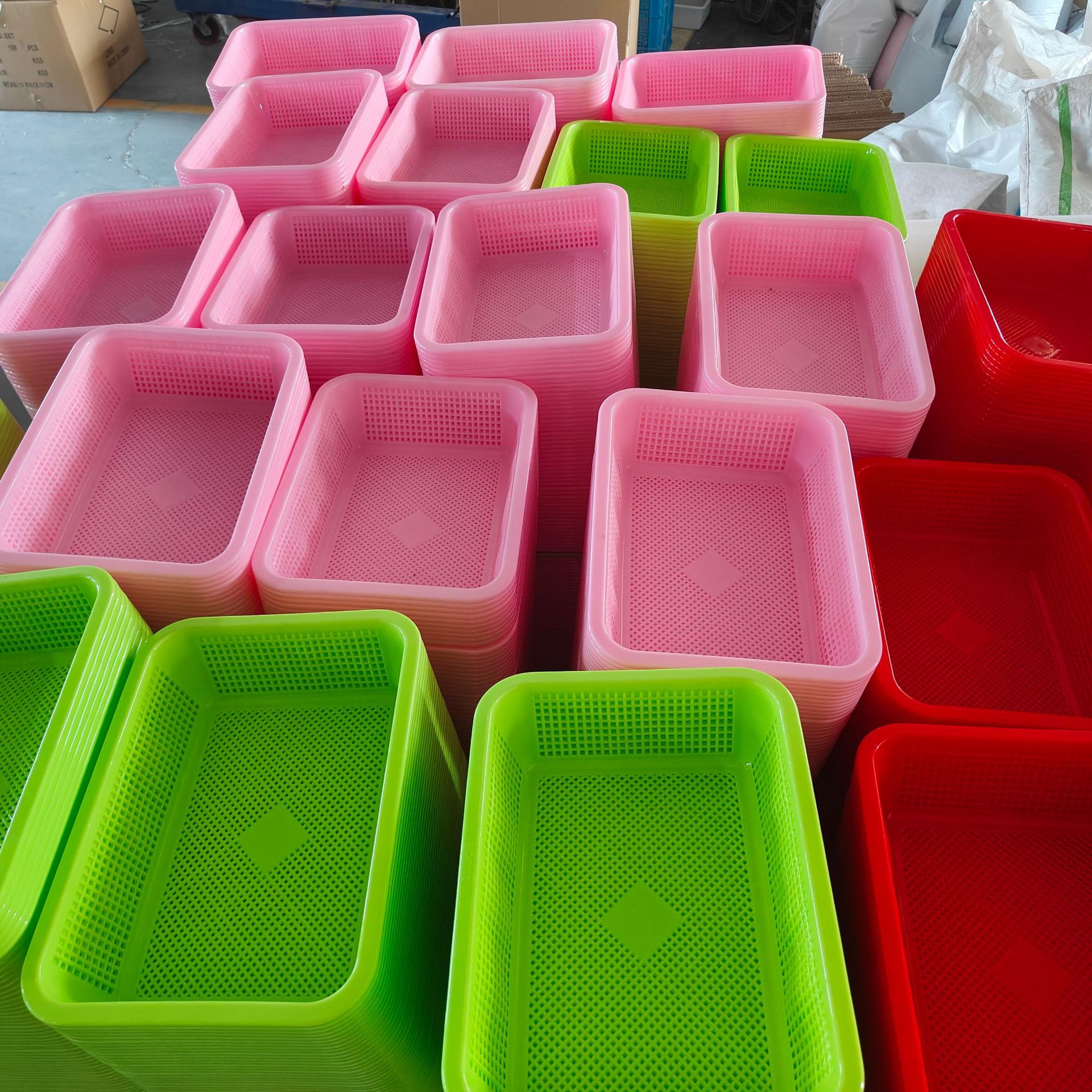 Plastic Basket Rectangular Square Sieve Remote Control Storage Basket E-Commerce Distribution Basket Warehouse Distribution Basket Dense Mesh Drain Basket