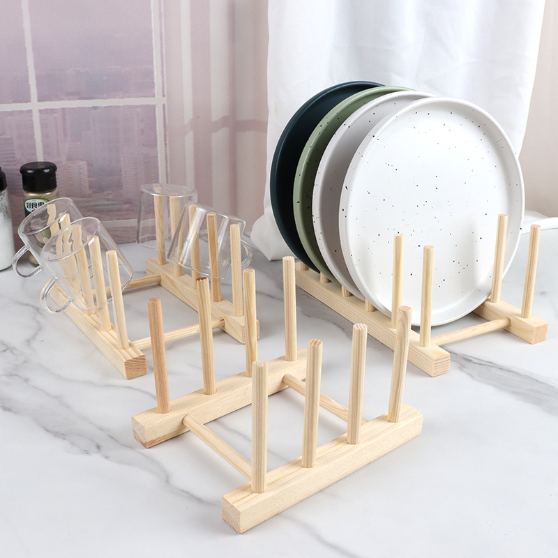 Factory in stock direct kitchen dish rack plate kitchen rack drain rack wooden dish rack