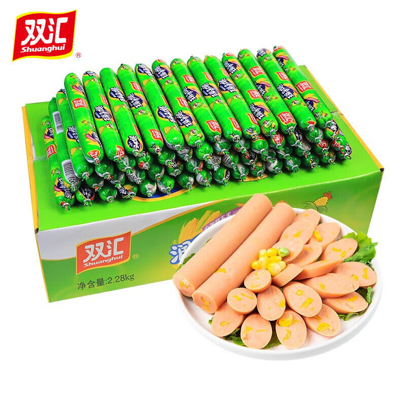 Shuanghui corn sausage spicy crispy sausage sweet hot dog sausage barbecue ham sausage instant noodles partner to satisfy hunger