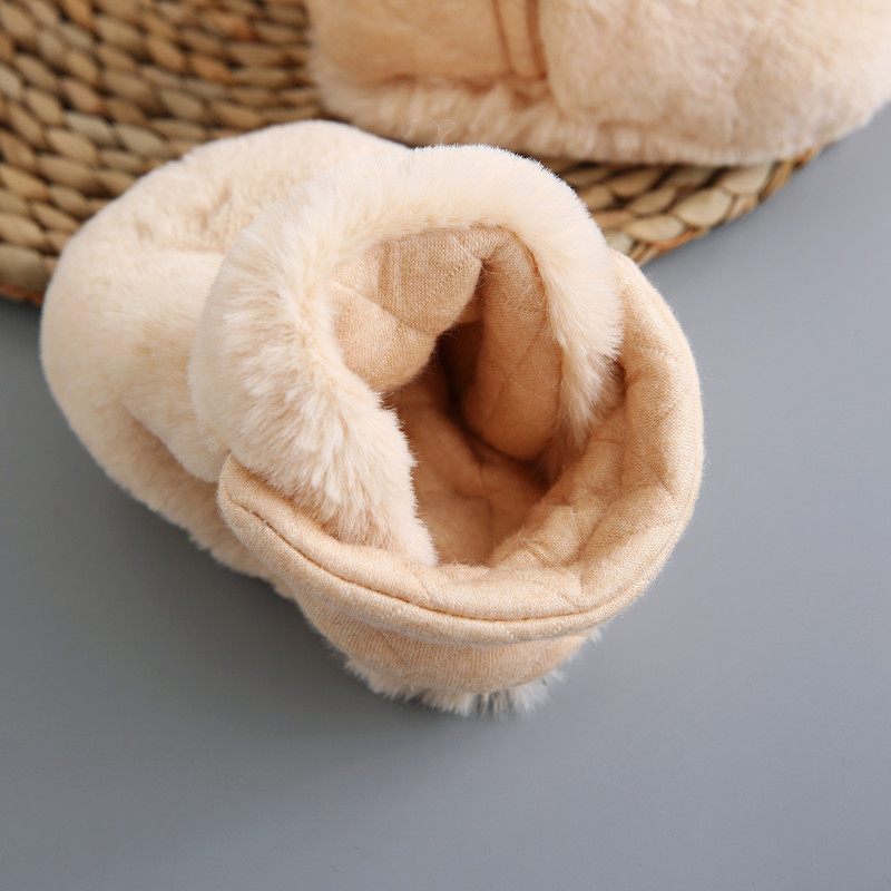 Newborn baby shoes autumn and winter plus velvet padded baby anti-removal soft bottom warm cotton shoes men's and women's toddler shoes wholesale