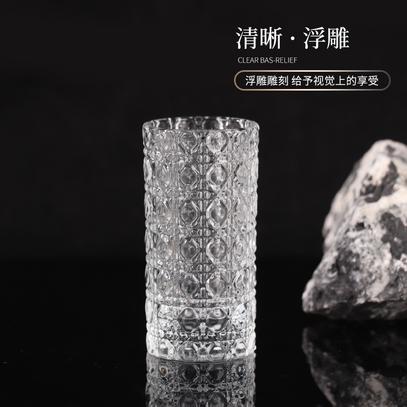 Embossed Thickened Light Luxury Small Wine Glass, Household Glass Liquor Cup, Commercial Wine Set, Thickened Shot Glass, Spirits Cup