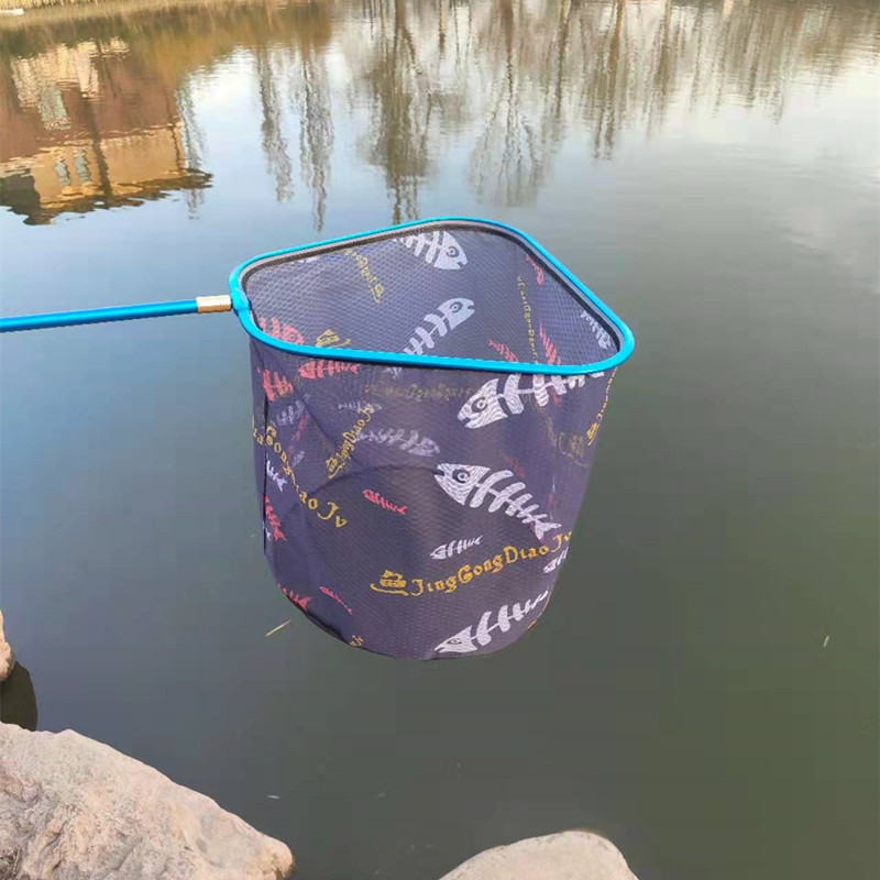 Aluminum Alloy fishing net head wild fishing black pit deepening fishing net telescopic positioning anti-hanging bottom fishing net bag fishing gear accessories