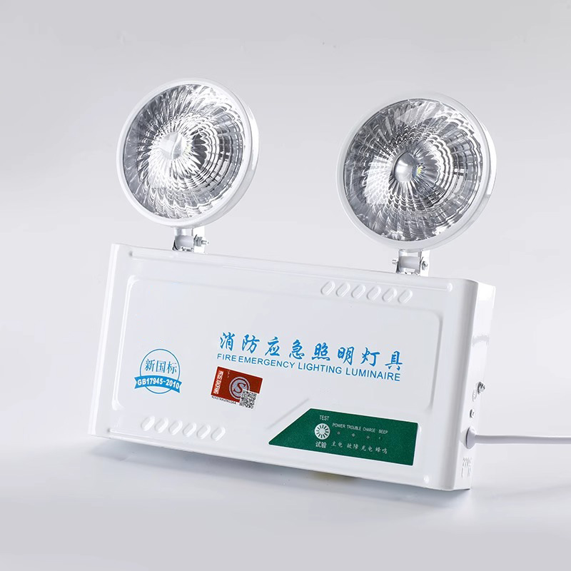 Fire Emergency Light Safety Exit New National Standard Led Rechargeable Emergency Power Outage Evacuation Double-Head Emergency Lighting