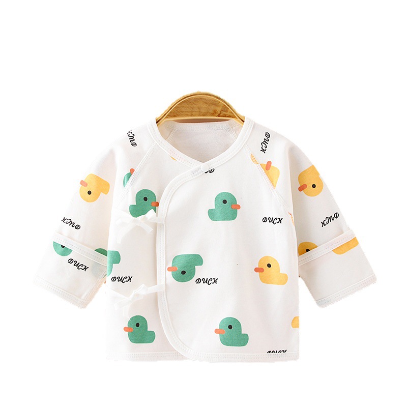 Spring and Autumn Newborn Half-Back Lace-Up Newborn Monk Clothing Cotton Baby Clothes Boneless Dig-Back Single Top