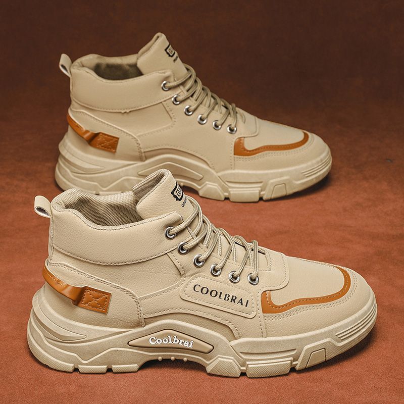 High-Top Men's Shoes 2023 Winter New Style Workwear Style Outdoor Hiking Labor Protection Construction Site Work Non-Slip Wear-Resistant Martin Boots