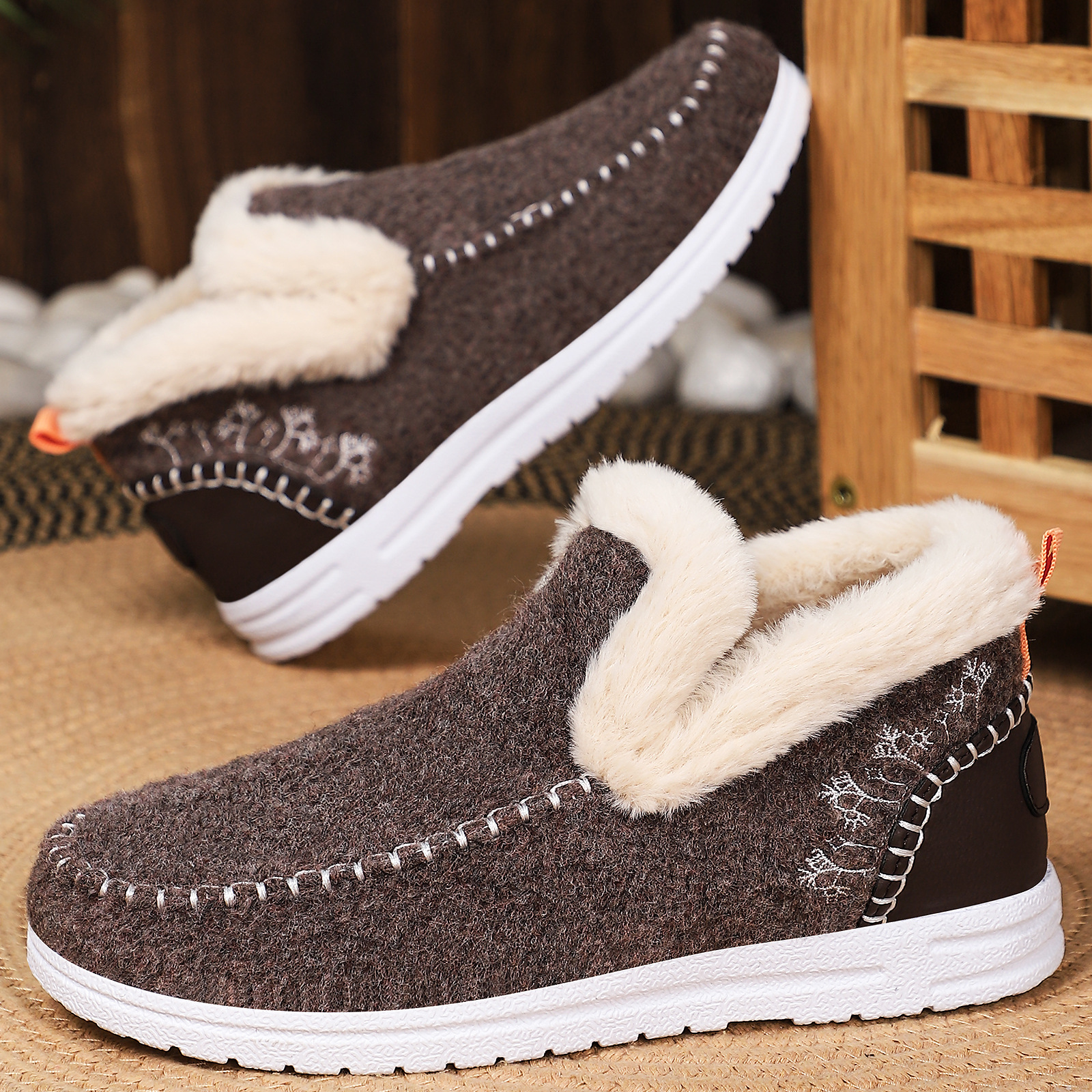 Shoes, Cotton Shoes, Winter New Cross-Border Women's Shoes, Velvet Thickened Snow Boots, One-Leg Short Boots, Fashionable Warm Cotton Boots