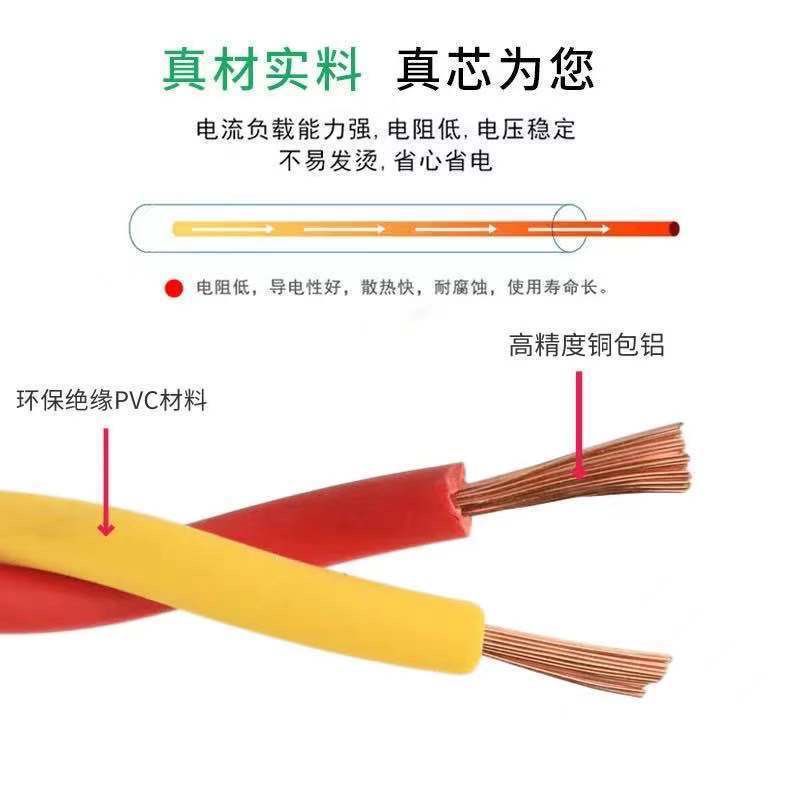 Ll Fine Copper Floral Wire Two-Core 1.5/2.5 Square Copper Core Wire National Standard Soft Wire Household Twisted Pair 2-Core Lamp Holder