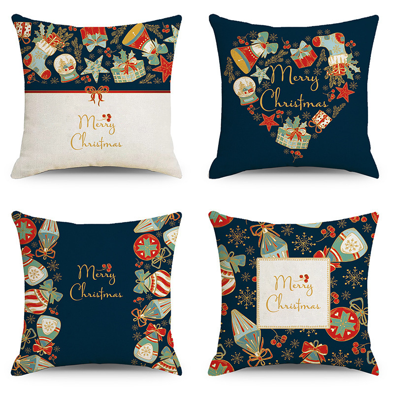 Christmas Pillowcase Linen Combination Pillowcase Home Living Room Sofa Decorative Pillowcase Car Lumbar Pillowcase