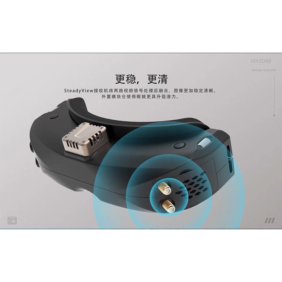 Skyzone 04O Pro Video Glasses Upgraded Version Dual Receiver Fusion Simulation Image Biography Sky04O Pro