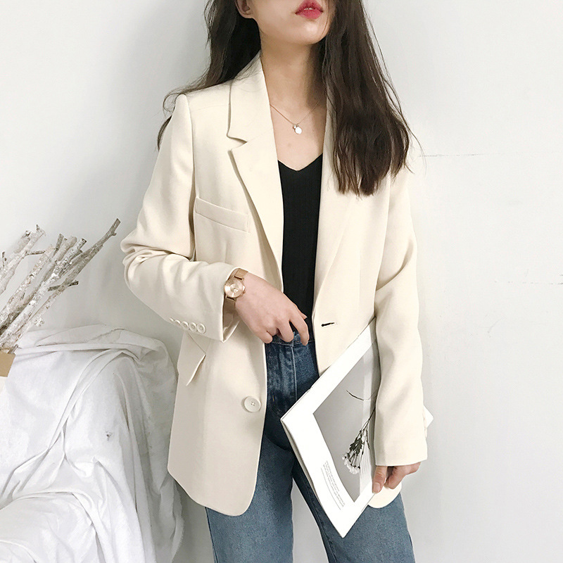 Small Suit Jacket Women's New 2025 K-Style Spring and Autum Casual Loose Internet Celebrity Autum Suit Top British Style Women