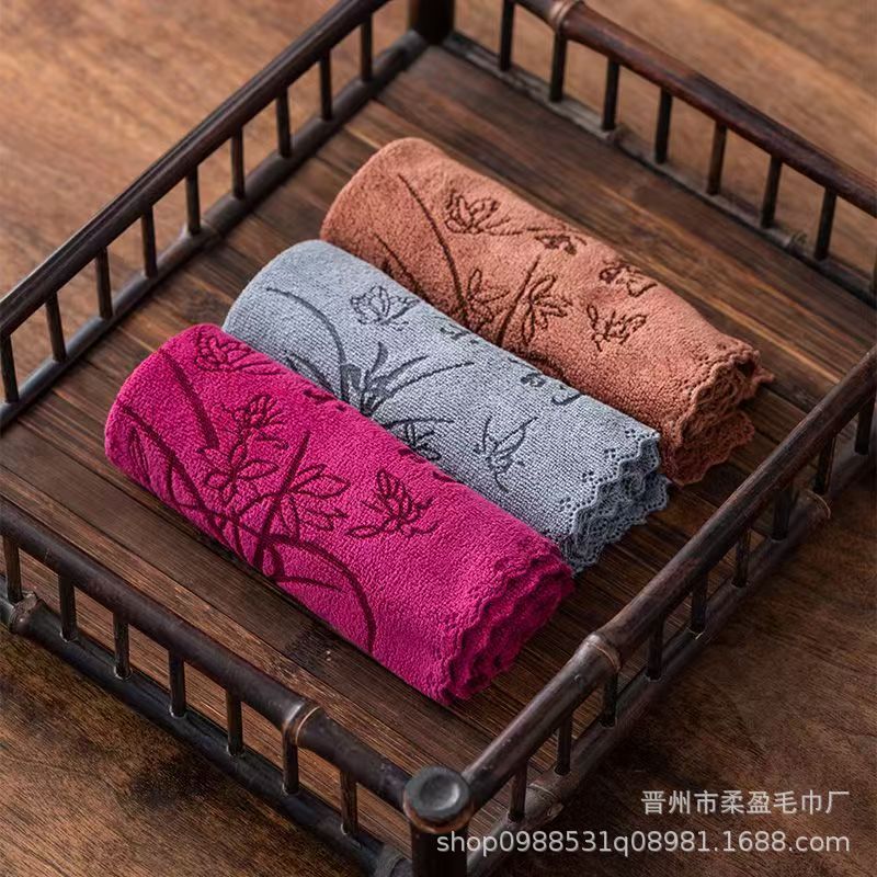 Tea towel tea cloth thickened soft absorbent tea set towel lint-free logo tea washing tablecloth square pot towel
