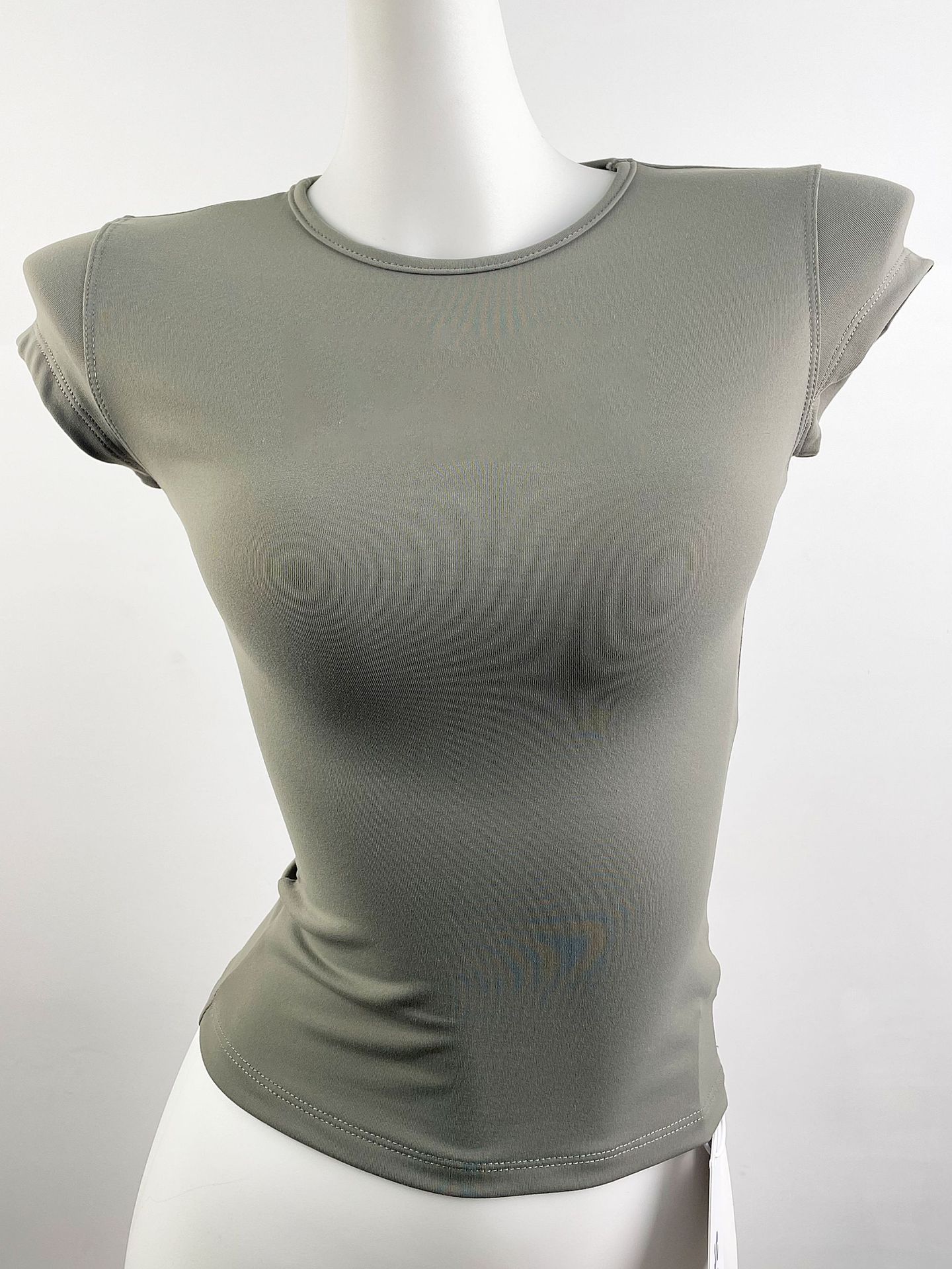 Spot Tankair Sexy Skin-Friendly Nude Elastic Tight Fitness Right Shoulder Small Flying Sleeve T-Shirt Sports Quick-Drying Top