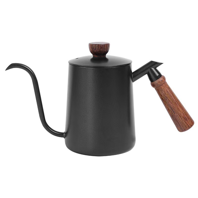 304 Stainless Steel Wooden Handle Pour-Over Kettle with Teflon Long Spout, Gooseneck Kettle, Coffee Pot, Narrow Spout Kettle, Household Cross-Border Hot Sale