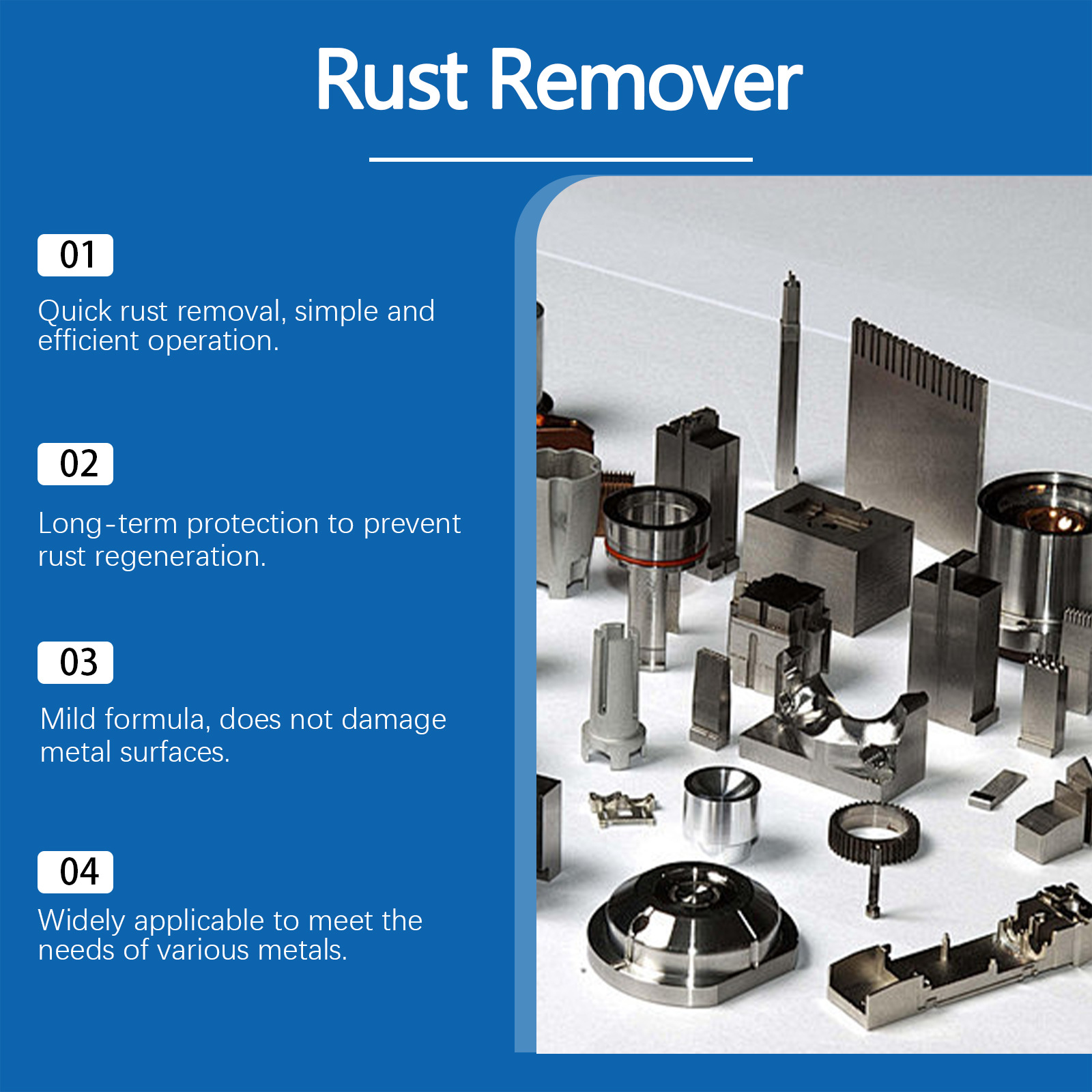 Jakehoe Metal Surface Rust Remover Removes Oil and Rust and Cleans Metal Hardware Workpieces and Steel Bars to Remove Oil and Rust