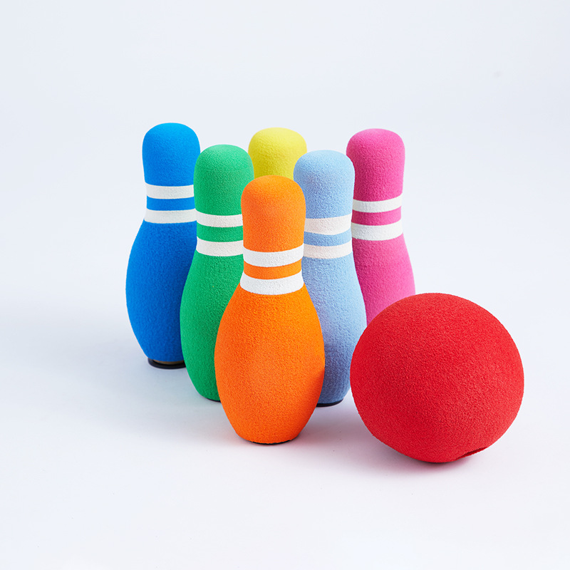 Spot Wholesale Kidsren's Bowling Colorful Nbr Environmentally Friendly Foam Ball Bottle Set Sensory Integration Interactive Bowling Toys