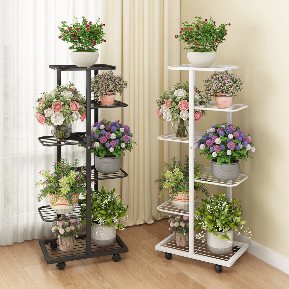 Multi-layer Wrought Iron Flower Rack Storage Rack Living Room Floor-standing Indoor Green Pot Balcony Flower Pot Plant Placement Flower Pot Rack