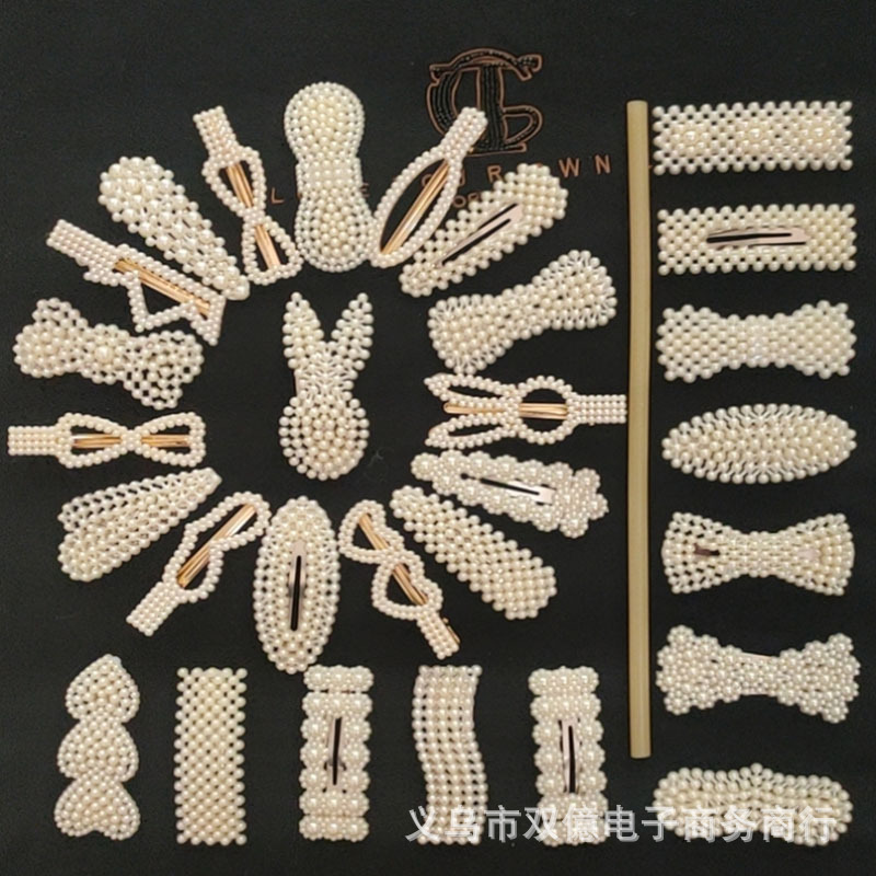 Полный набор корейских заколок для волос с жемчугом, новые заколки для женских челок, аксессуары для волос