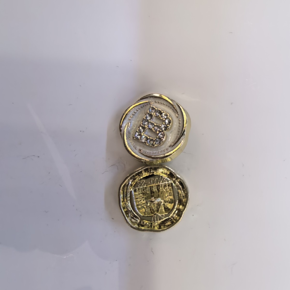 Small Fragrant Flower-Shaped Epoxy Diamond Fashion Button Sweater Coat High-End Button Metal Hand-Stitched Button