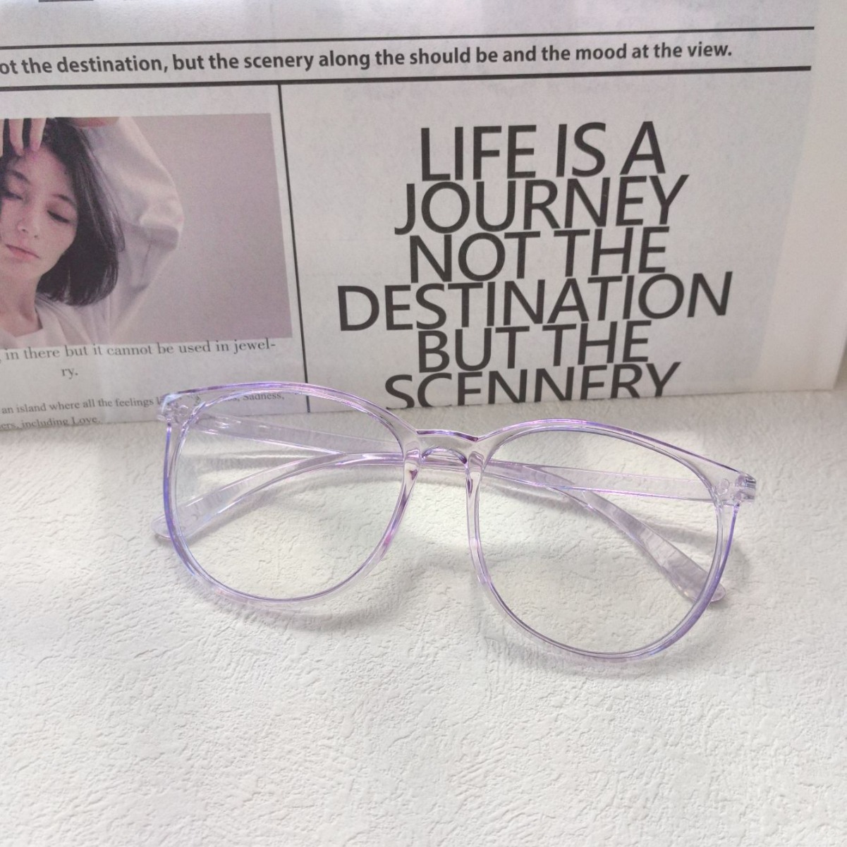 2420 New Large Frame Anti-blue Light Presbyopic Glasses Yan Net Red Glasses Men's and Women's Finished Myopia Glasses