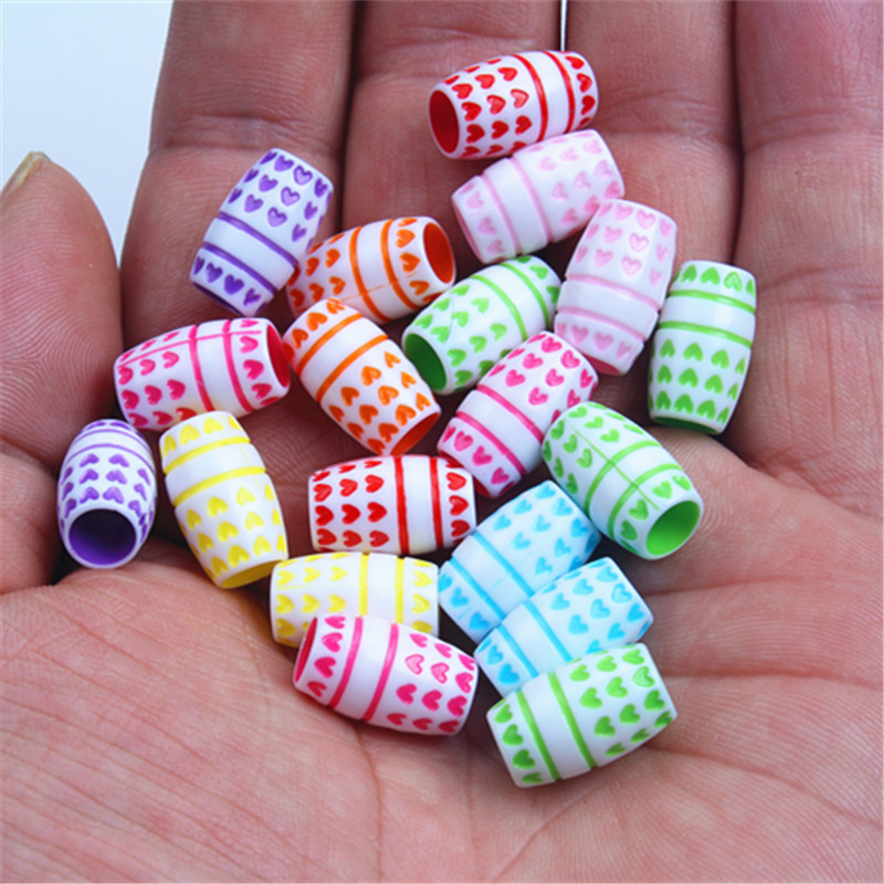 African Wig Dirty Braid Reggae Plastic Colorfulful Hair Ring Large Hole Beads Headdress Kidsren's Braided Hair DIY Beads