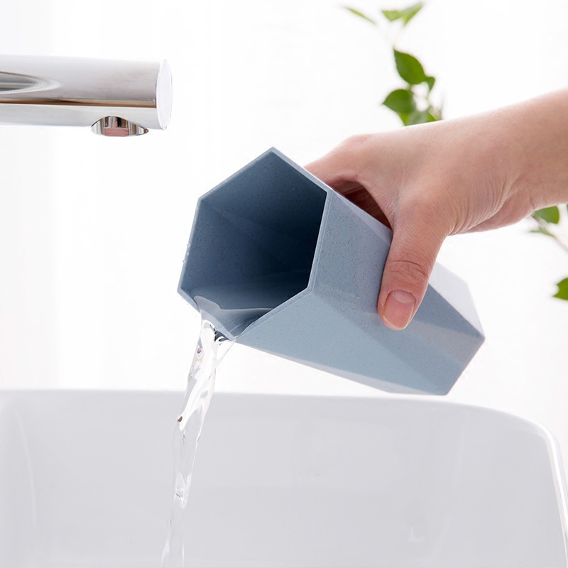 Thickened Mouthwash Cup, Wheat Straw Diamond-Shaped Cup, Household Couple Toothbrush Water Cup, Wheat-Flavored Wash Cup Wholesale