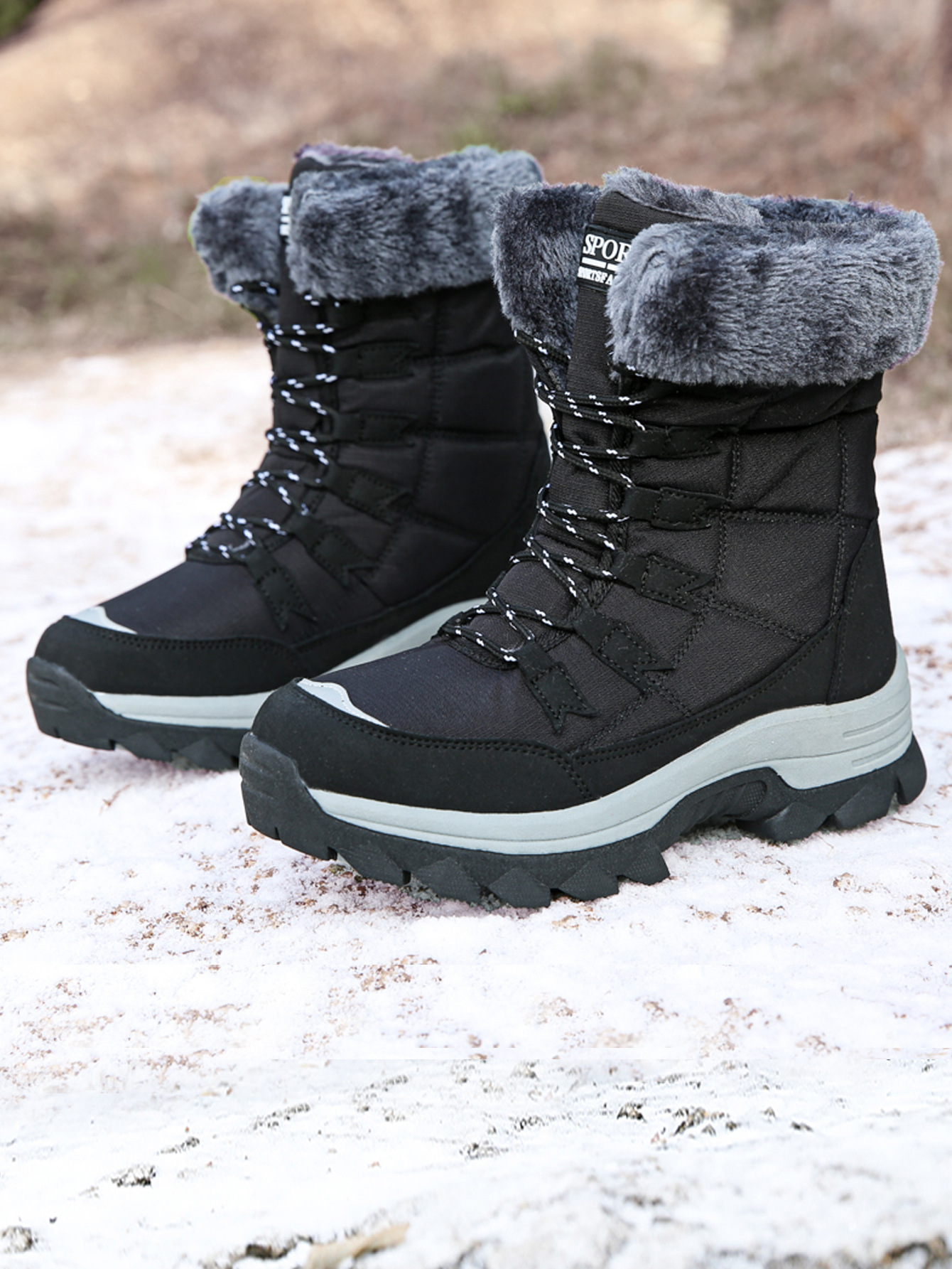 Cross-border Wholesale Winter Warm Snow Boots Women's fleece-lined Thickened Northeast Travel Cotton Boots Outdoor Mountaineering Boots Ski Boots